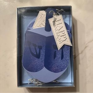 Town Street Arts Hanukkah Blue Silver Dreidel Cards